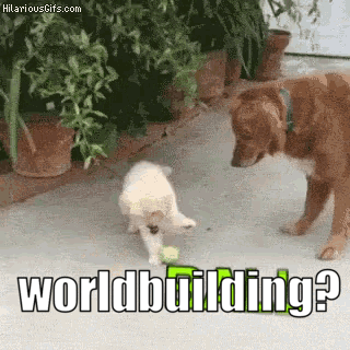 A puppy rapidly switches focus and excitement between a plant, a tennis ball, its own leg, and the person filming.