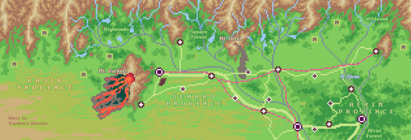 A pixel art map of the region of Zendu.